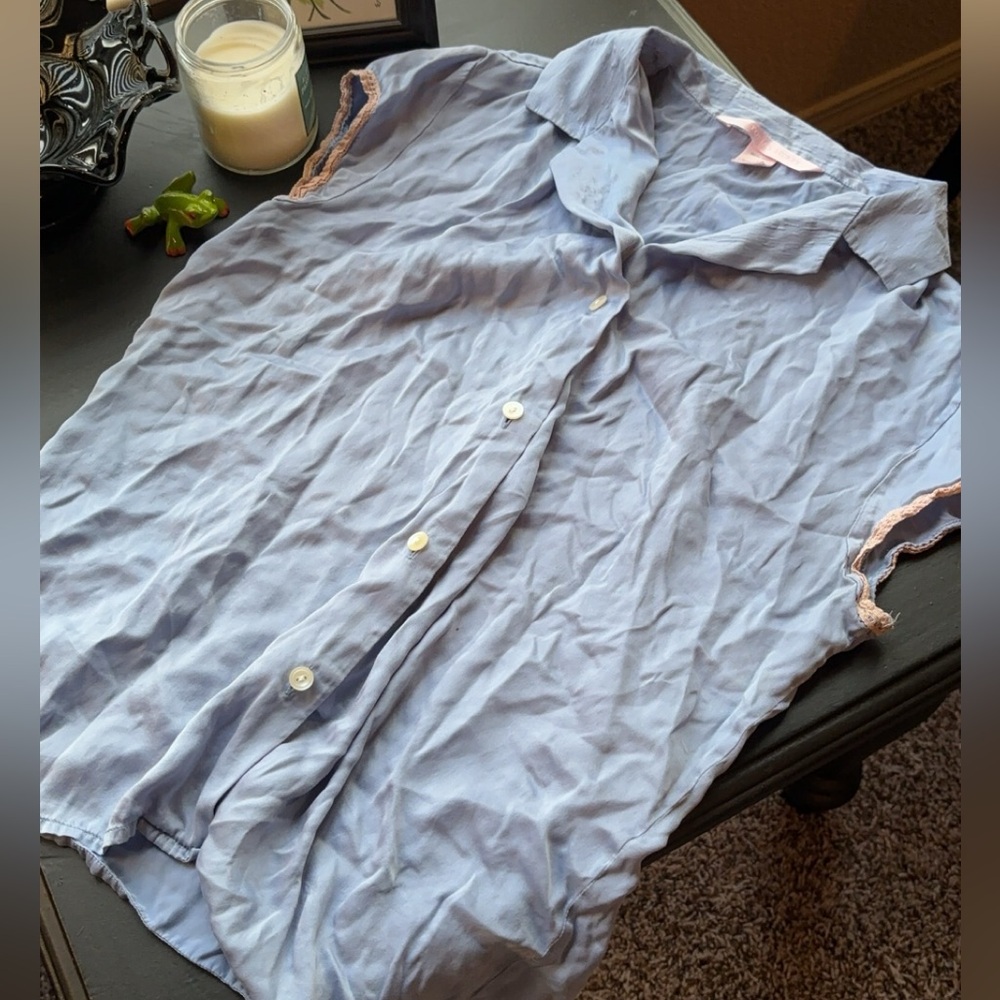 Victoria’s Secret Lace Trim Button Up Shirt